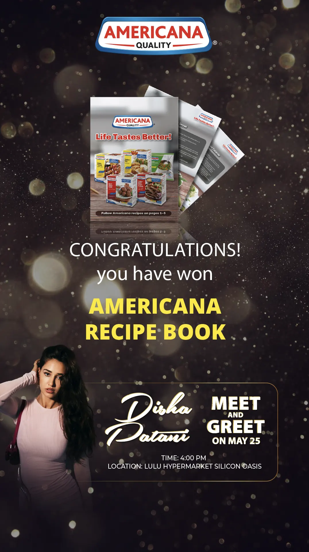 Americana Disha Patani Meet & Greet Scan & Win VIP Cinema Campaign screen 5
