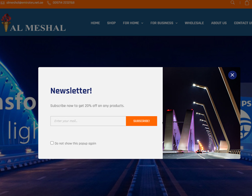 E-commerce Website design for Production & Al Meshal Electronic & Electrical Appliances