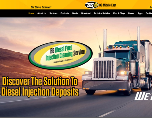 Website design for BG Middle East