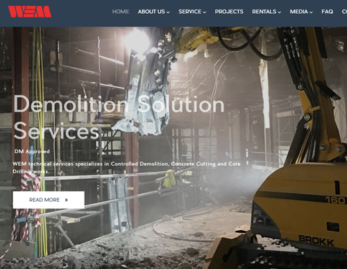 Website design for WEM Demolition Solution Services in UAE